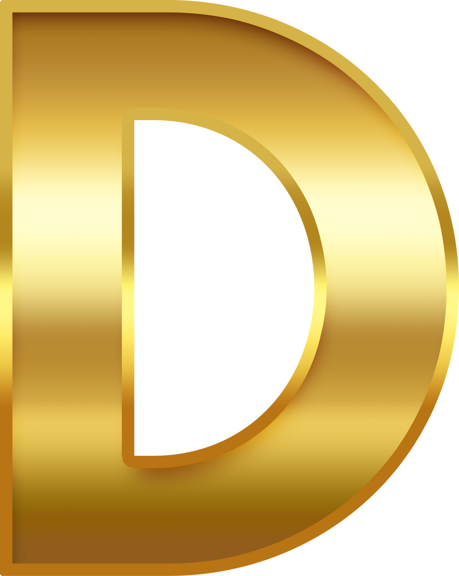 Gold Gradient Uppercase Letter D